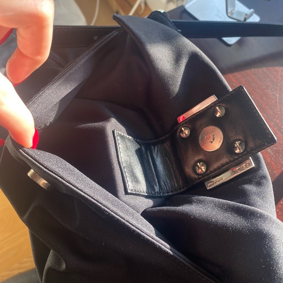 FENDI Mamma Baguette Shoulder Bag Nylon Black 2321 26566 009 Auth VINTAGE - Picture 3 of 16